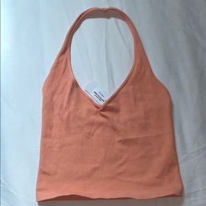 NWT peach halter crop top